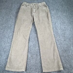 Vintage L.L.Bean Corduroy Pants Women 12 M Tall Taupe Straight Y2K Minimalist